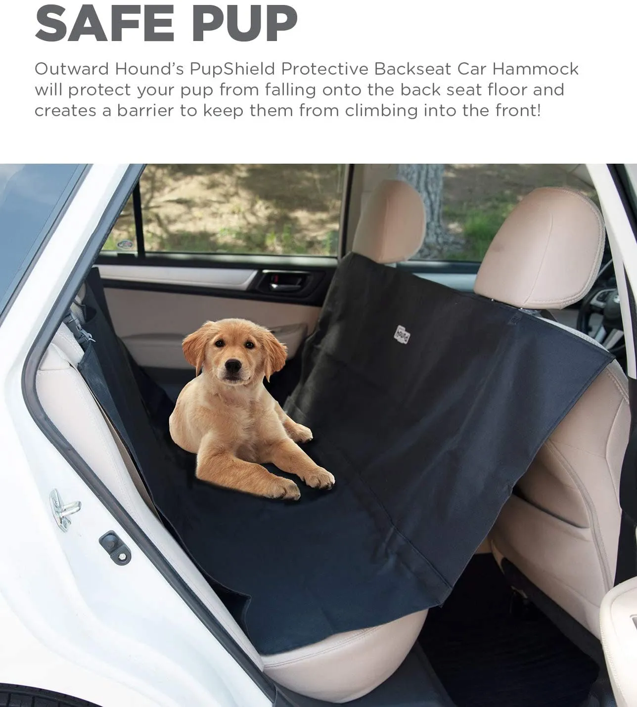 Dog Back Seat Hammock Car Seat Protector - Universal Fit - Auto Back Seat Hammock - Outward Hound