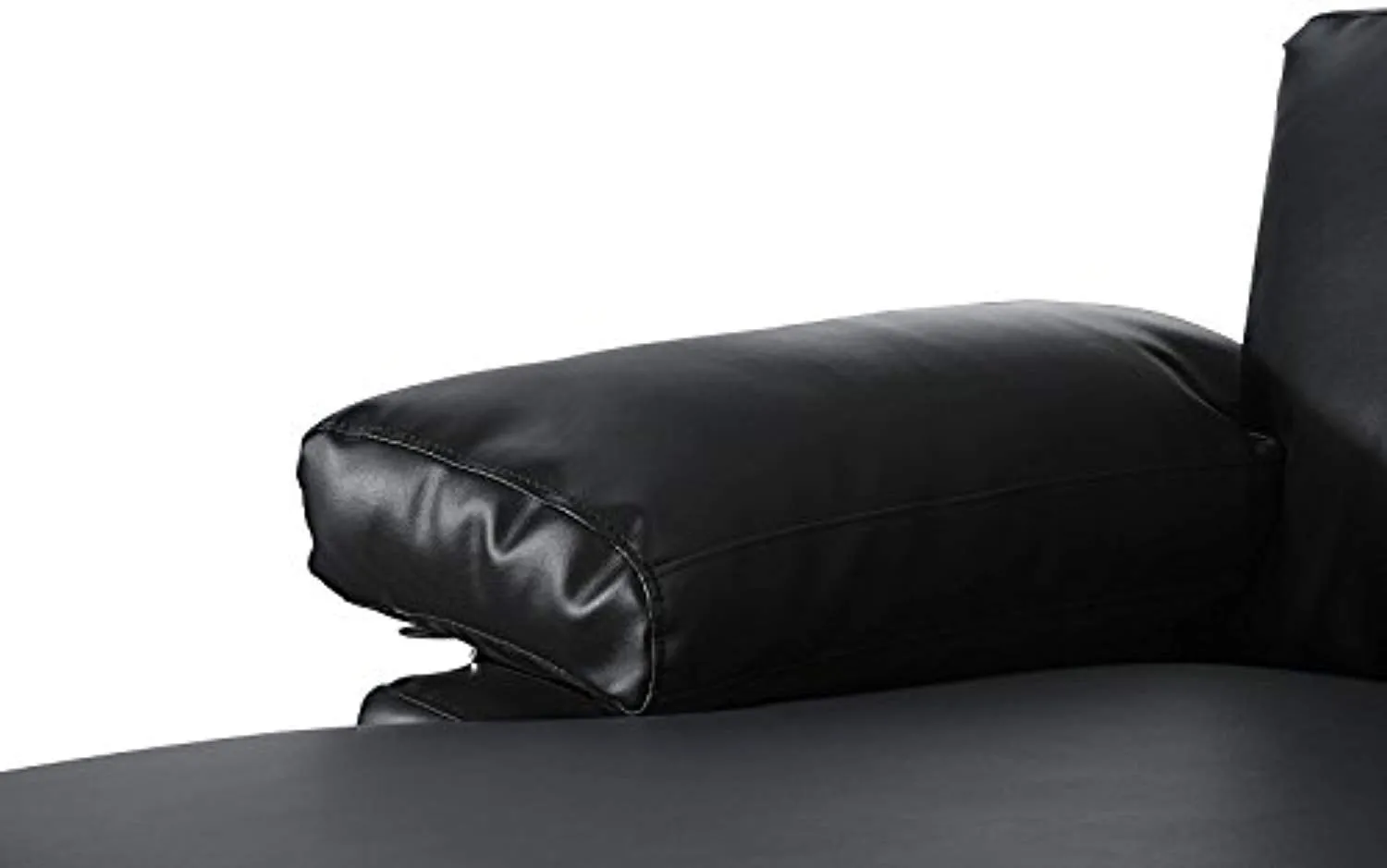 Modern Large Faux Leather Sectional Sofa, L-Shape Couch with Extra Wide Chaise Lounge